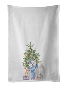 NEW Samoyed #2 Christmas Presents and Tree Kitchen Towel Set of 2 White Dish Towels Decorative Bathroom Hand towel for Hand, Face, Hair, Yoga, Tea