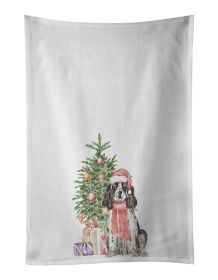 NEW Cocker Spaniel English Black Parti Christmas Presents and Tree Kitchen Towel Set of 2 White Dish Towels Decorative Bathroom Hand towel for Hand