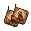 Bloodhound Fall Pair of Pot Holders Kitchen Heat Resistant Pot Holders Sets Oven Hot Pads for Cooking Baking BBQ, 7 1/2 x 7 1/2