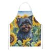 Affenpinscher in Sunflowers Apron Cooking Kitchen Server Baking Crafts Gardening for Adult Women Men, Unisex, Large, Multicolor