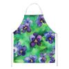 Wisconsin Wood Violets in Watercolor Apron Cooking Kitchen Server Baking Crafts Gardening for Adult Women Men, Unisex, Large, Multicolor