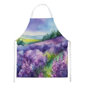 New Hampshire Purple Lilac in Watercolor Apron Cooking Kitchen Server Baking Crafts Gardening for Adult Women Men, Unisex, Large, Multicolor