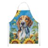 American Foxhound in Sunflowers Apron Cooking Kitchen Server Baking Crafts Gardening for Adult Women Men, Unisex, Large, Multicolor