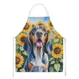 American English Coonhound in Sunflowers Apron Cooking Kitchen Server Baking Crafts Gardening for Adult Women Men, Unisex, Large, Multicolor