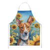 Basenji in Sunflowers Apron Cooking Kitchen Server Baking Crafts Gardening for Adult Women Men, Unisex, Large, Multicolor