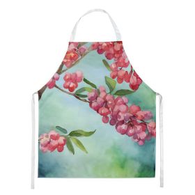 Pennsylvania Mountain Laurels in Watercolor Apron Cooking Kitchen Server Baking Crafts Gardening for Adult Women Men, Unisex, Large, Multicolor