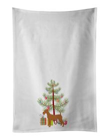 NEW Irish Terrier Christmas Tree Kitchen Towel Set of 2 White Dish Towels Decorative Bathroom Hand towel for Hand, Face, Hair, Yoga, Tea, Dishcloth