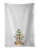 NEW Tan Longdog Christmas Tree Kitchen Towel Set of 2 White Dish Towels Decorative Bathroom Hand towel for Hand, Face, Hair, Yoga, Tea, Dishcloth