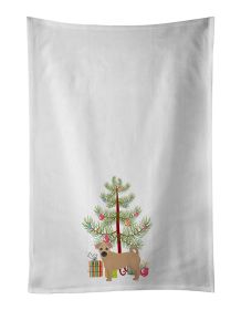 NEW Tan Jug Christmas Tree Kitchen Towel Set of 2 White Dish Towels Decorative Bathroom Hand towel for Hand, Face, Hair, Yoga, Tea, Dishcloth