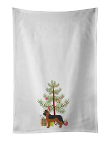 NEW Black German Shepherd Mastiff Mix Christmas Tree Kitchen Towel Set of 2 White Dish Towels Decorative Bathroom Hand towel for Hand, Face, Hair