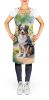 Australian Shepherd Spring Garden Apron Cooking Kitchen Server Baking Crafts Gardening for Adult Women Men, Unisex, Large, Multicolor