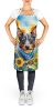 Australian Cattle Dog in Sunflowers Apron Cooking Kitchen Server Baking Crafts Gardening for Adult Women Men, Unisex, Large, Multicolor