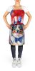 Australian Shepherd Patriotic American Apron Cooking Kitchen Server Baking Crafts Gardening for Adult Women Men, Unisex, Large, Multicolor