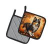 Sheltie Fall Pair of Pot Holders Kitchen Heat Resistant Pot Holders Sets Oven Hot Pads for Cooking Baking BBQ, 7 1/2 x 7 1/2