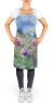 South Dakota Pasque Flowers in Watercolor Apron Cooking Kitchen Server Baking Crafts Gardening for Adult Women Men, Unisex, Large, Multicolor