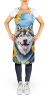 Alaskan Malamute in Sunflowers Apron Cooking Kitchen Server Baking Crafts Gardening for Adult Women Men, Unisex, Large, Multicolor