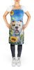 American Bulldog in Sunflowers Apron Cooking Kitchen Server Baking Crafts Gardening for Adult Women Men, Unisex, Large, Multicolor