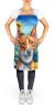 Basenji in Sunflowers Apron Cooking Kitchen Server Baking Crafts Gardening for Adult Women Men, Unisex, Large, Multicolor