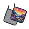 Colorful Crocus Pair of Pot Holders Kitchen Heat Resistant Pot Holders Sets Oven Hot Pads for Cooking Baking BBQ, 7 1/2 x 7 1/2