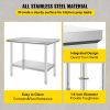 VEVOR Stainless Steel Work Table 24 x 36 x 32 Inch Commercial Kitchen Prep & Work Table Heavy Duty Prep Worktable Metal Work Table with Adjustable Fee