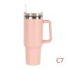 40 oz. With Logo Stainless Steel Thermos Handle Water Glass With Lid And Straw Beer Glass Car Travel Kettle Outdoor Water Bottle