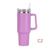 40 oz. With Logo Stainless Steel Thermos Handle Water Glass With Lid And Straw Beer Glass Car Travel Kettle Outdoor Water Bottle