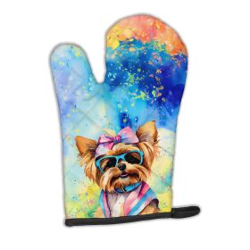 Yorkshire Terrier Hippie Dawg Oven Mitt Heat Resistant Thick Oven Mitt for Hot Pans and Oven, Kitchen Mitt Protect Hands, Cooking Baking Glove (Default: Default)