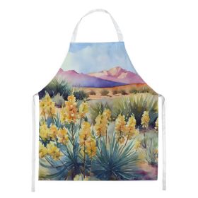 New Mexico Yucca Flower in Watercolor Apron Cooking Kitchen Server Baking Crafts Gardening for Adult Women Men, Unisex, Large, Multicolor (Default: Default)