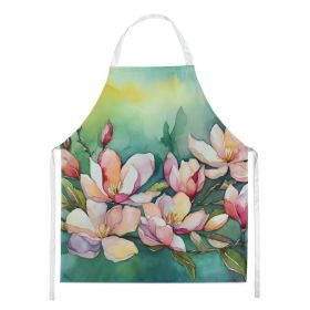 Louisiana Magnolias in Watercolor Apron Cooking Kitchen Server Baking Crafts Gardening for Adult Women Men, Unisex, Large, Multicolor (Default: Default)