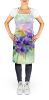 NEW New Jersey Violet in Watercolor Apron Cooking Kitchen Server Baking Crafts Gardening for Adult Women Men, Unisex, Large, Multicolor